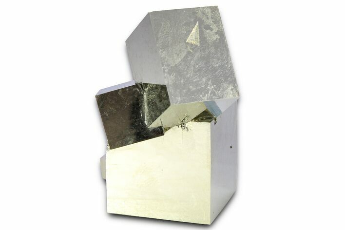 Shiny, Natural Pyrite Cube Cluster - Navajun, Spain #361812
